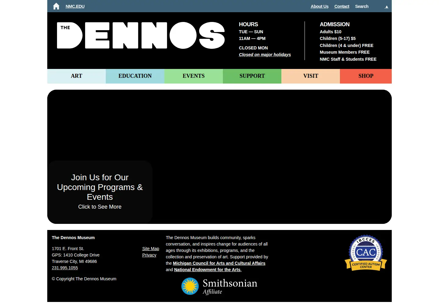 Screenshot of dennosmuseum.org