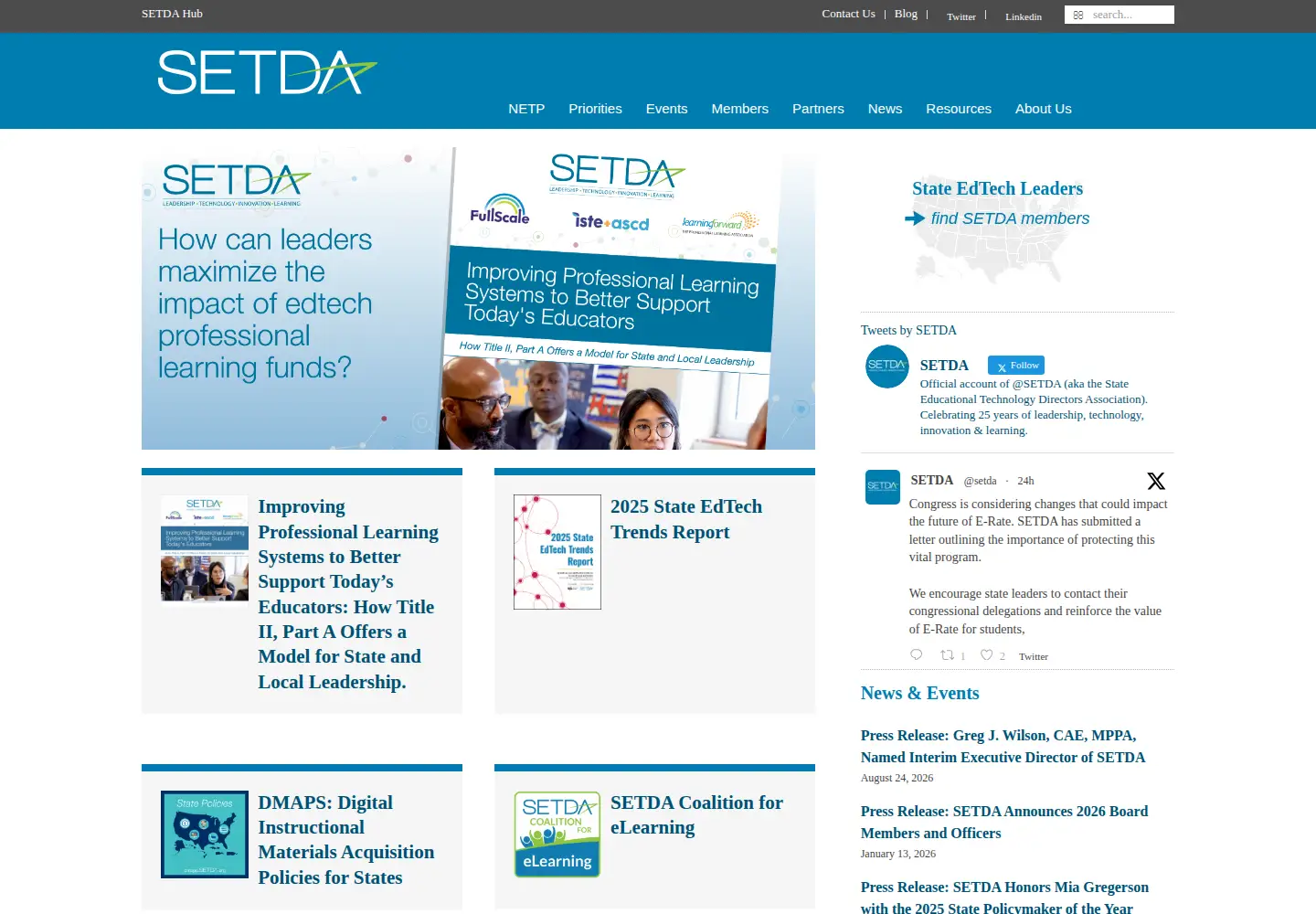 Screenshot of setda.org