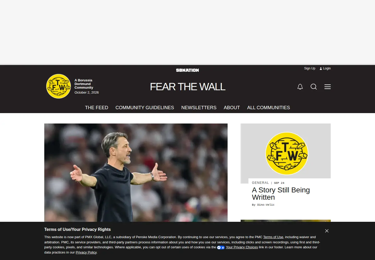Screenshot of fearthewall.com