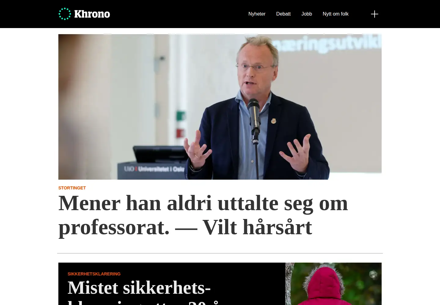 Screenshot of khrono.no