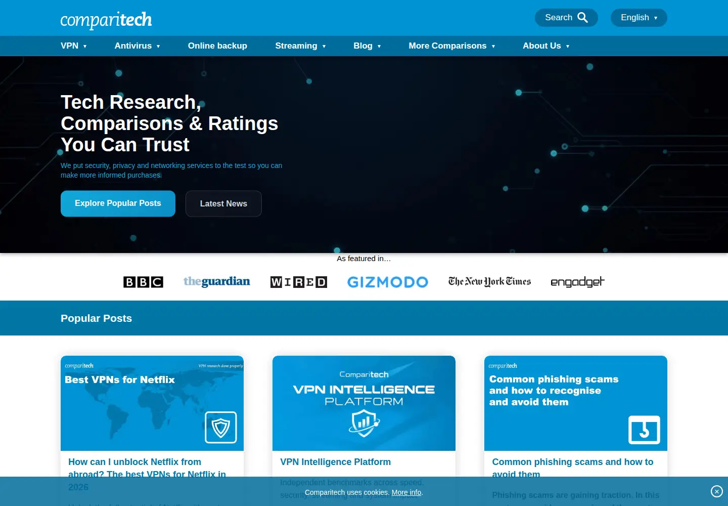 Screenshot of comparitech.com