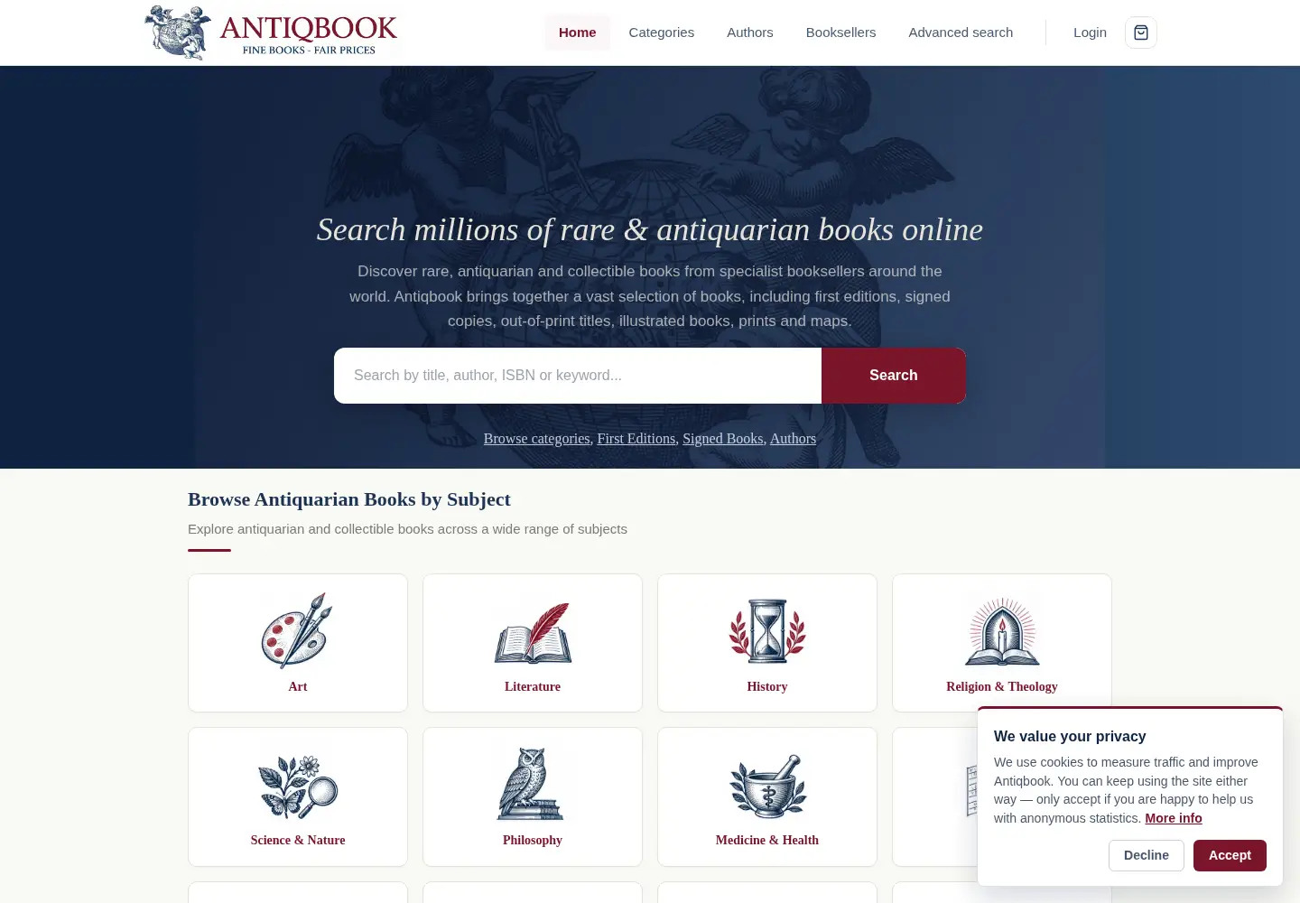 Screenshot of antiqbook.com