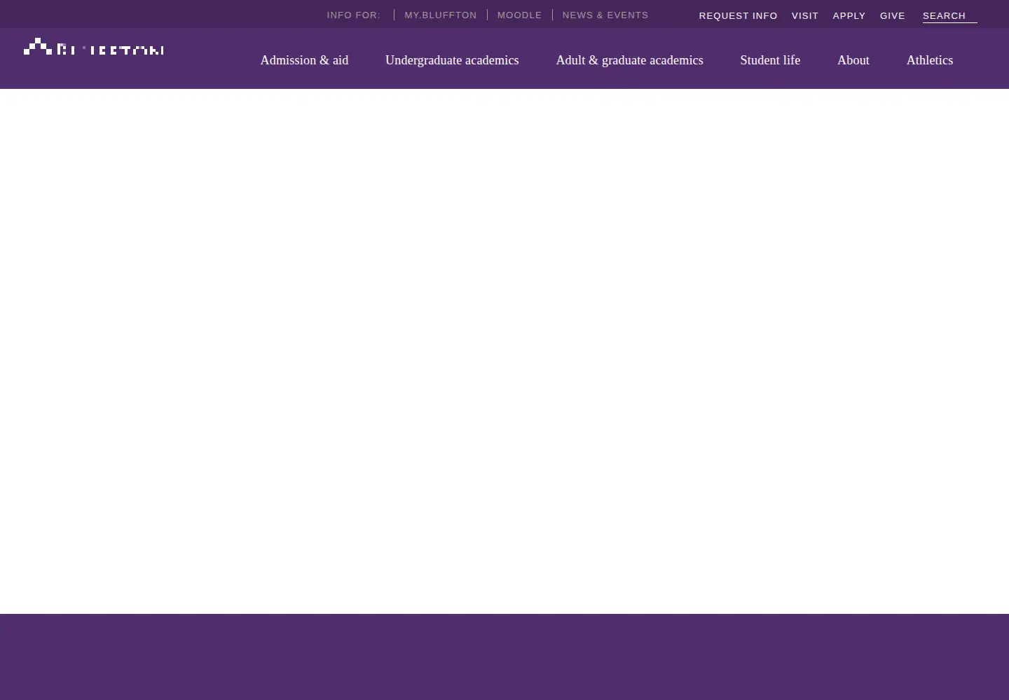 Screenshot of bluffton.edu