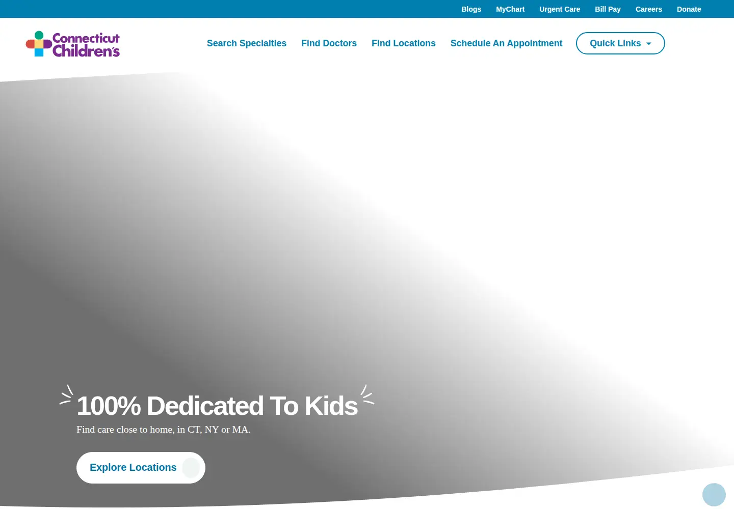 Screenshot of connecticutchildrens.org