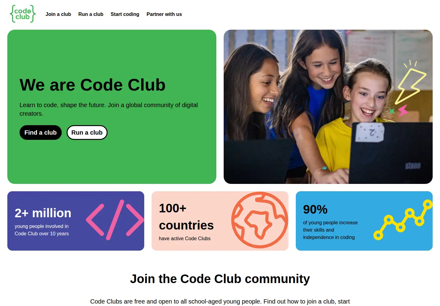 Screenshot of codeclub.org.uk