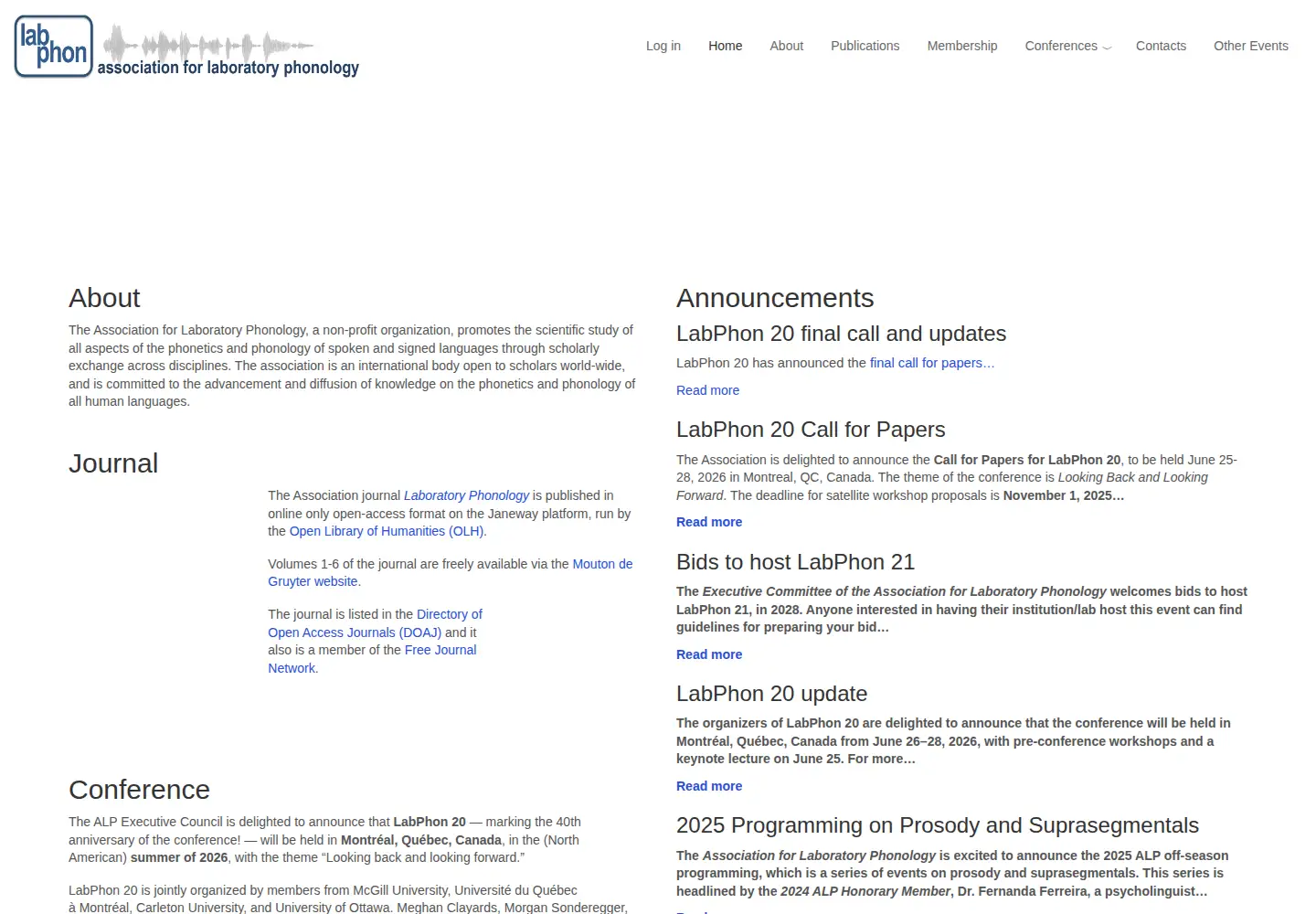 Captured homepage of labphon.org in the current scan