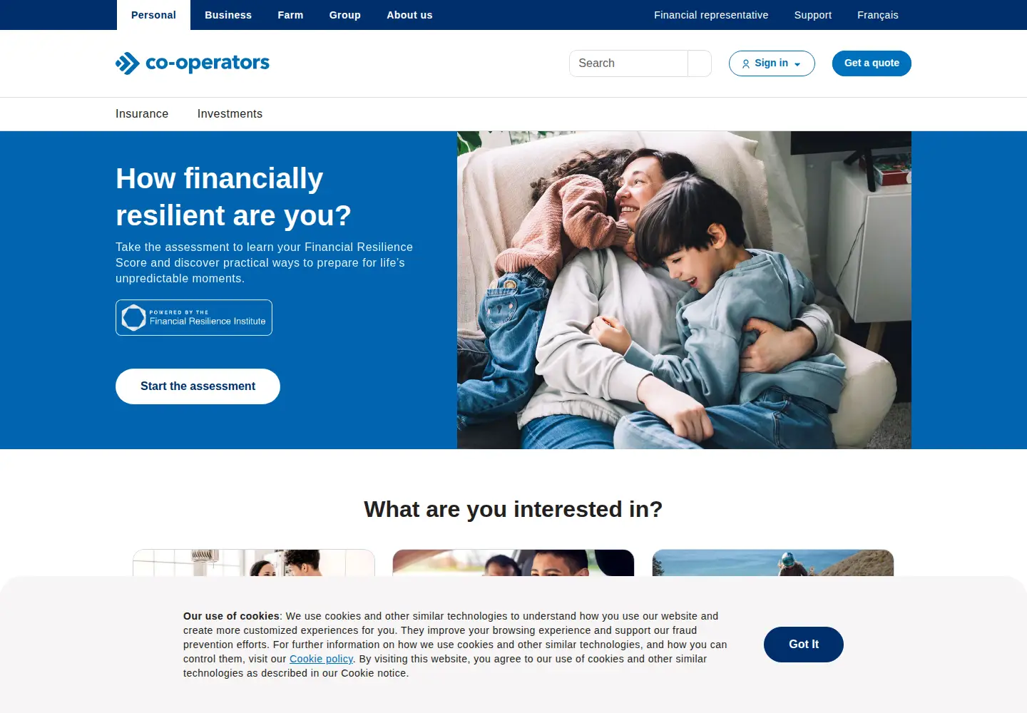 Screenshot of cooperators.ca
