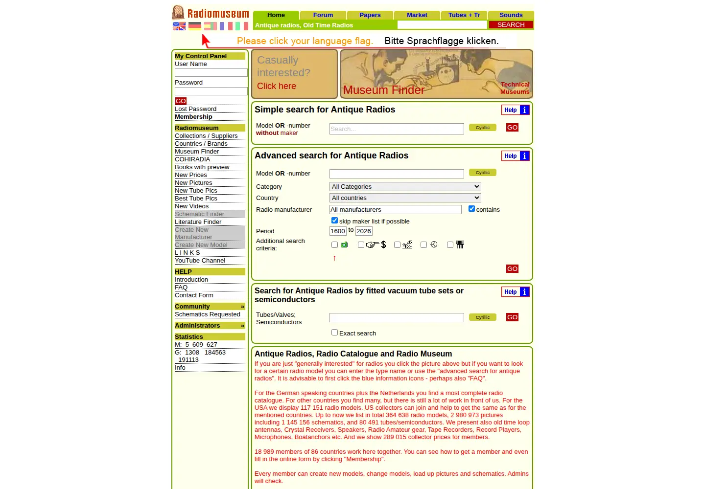 Screenshot of radiomuseum.org