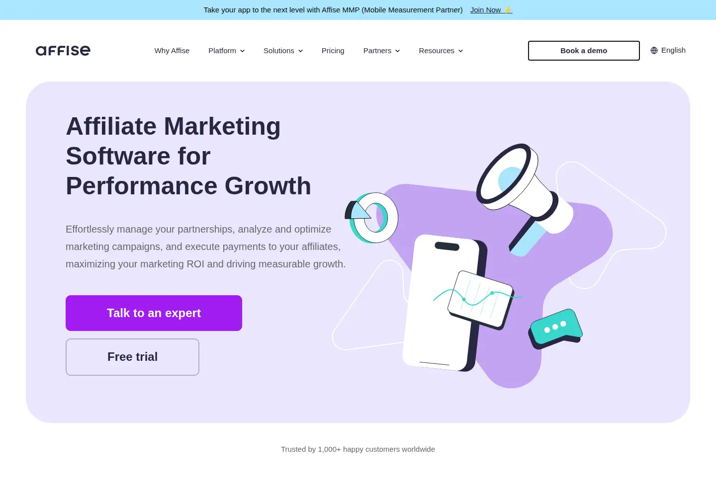 Screenshot of affise.com