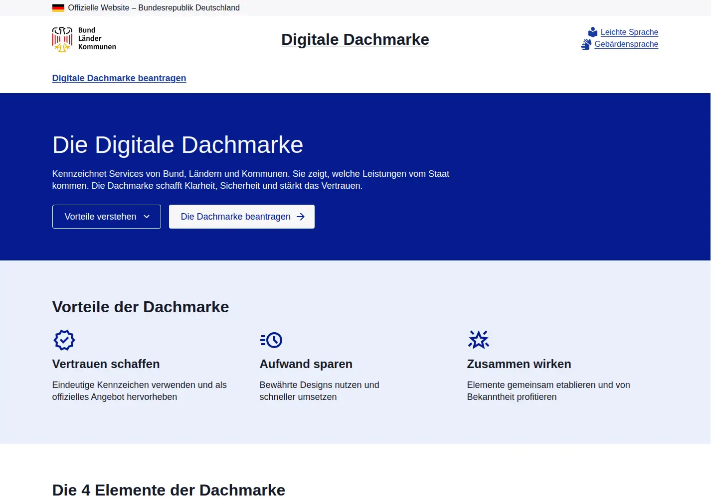 Screenshot of gov.de