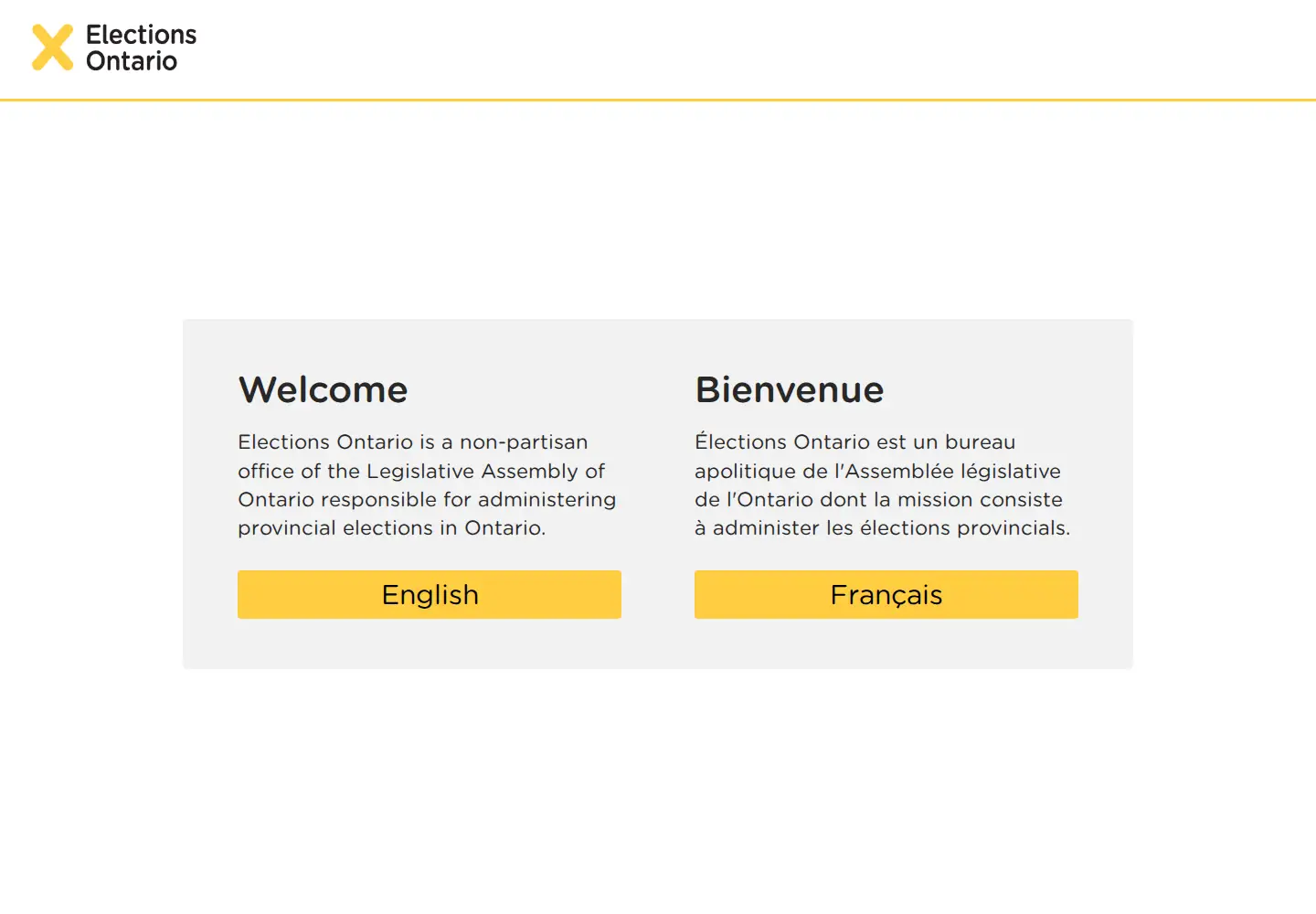 Screenshot of elections.on.ca