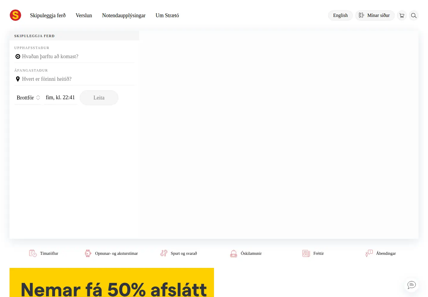 Screenshot of straeto.is