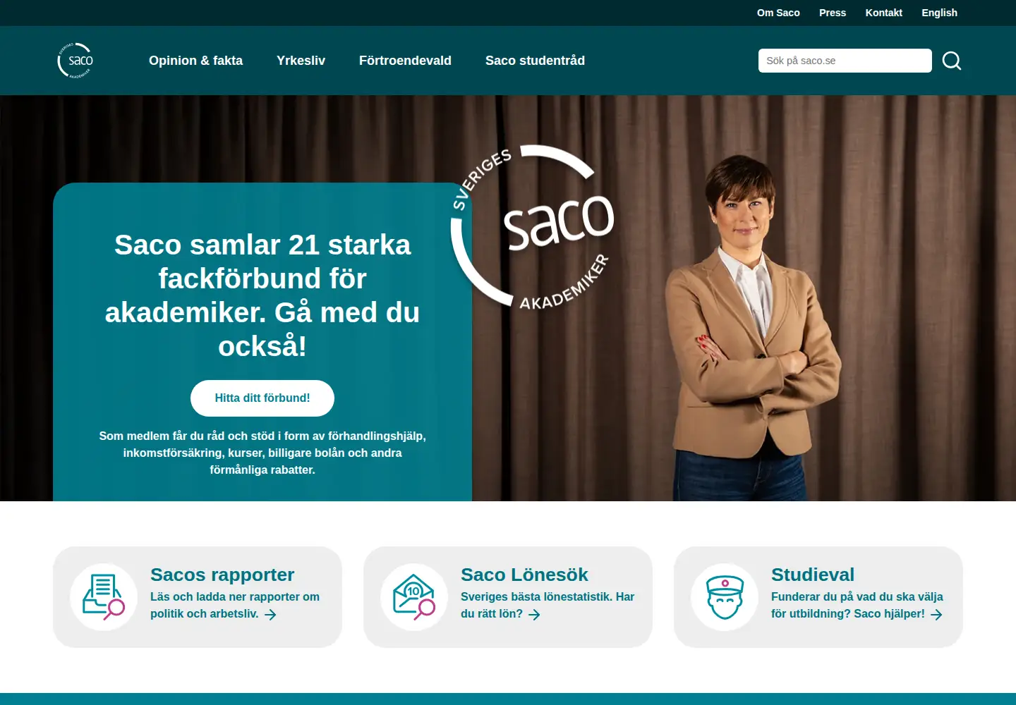 Screenshot of saco.se