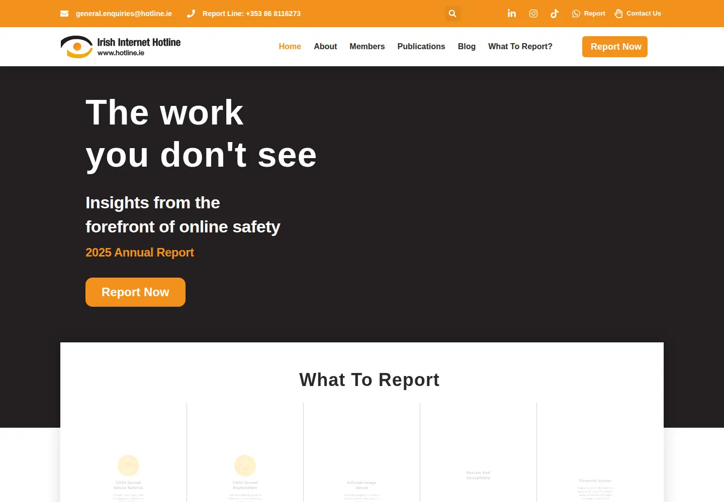 Screenshot of hotline.ie