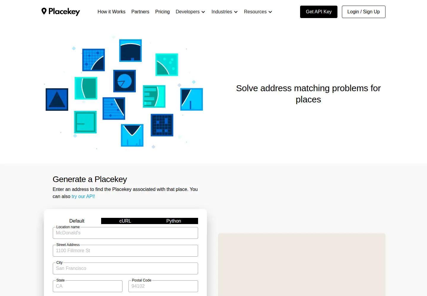 Screenshot of placekey.io