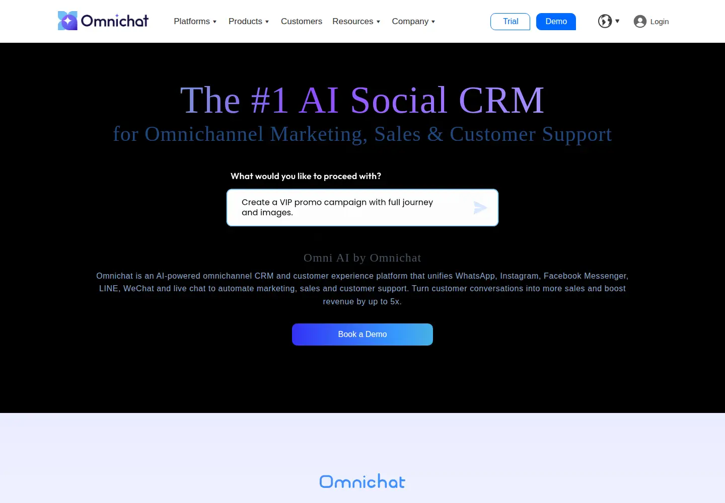 Screenshot of omnichat.ai