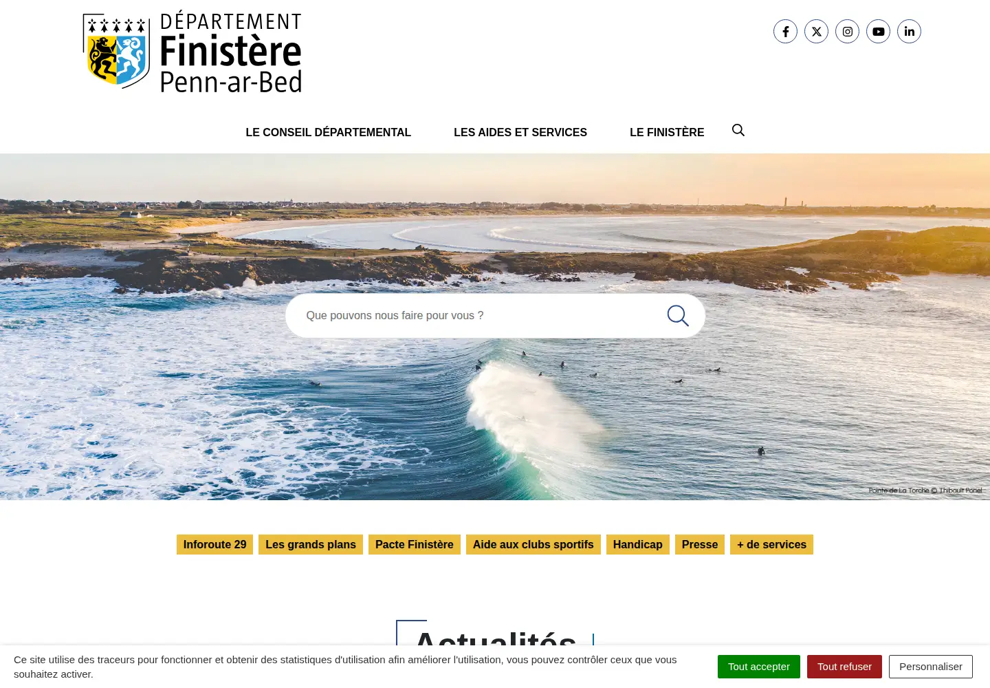 Screenshot of finistere.fr