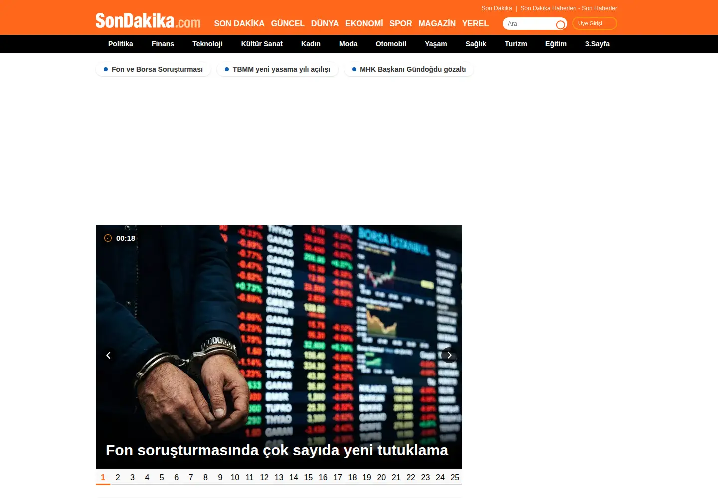 Screenshot of sondakika.com
