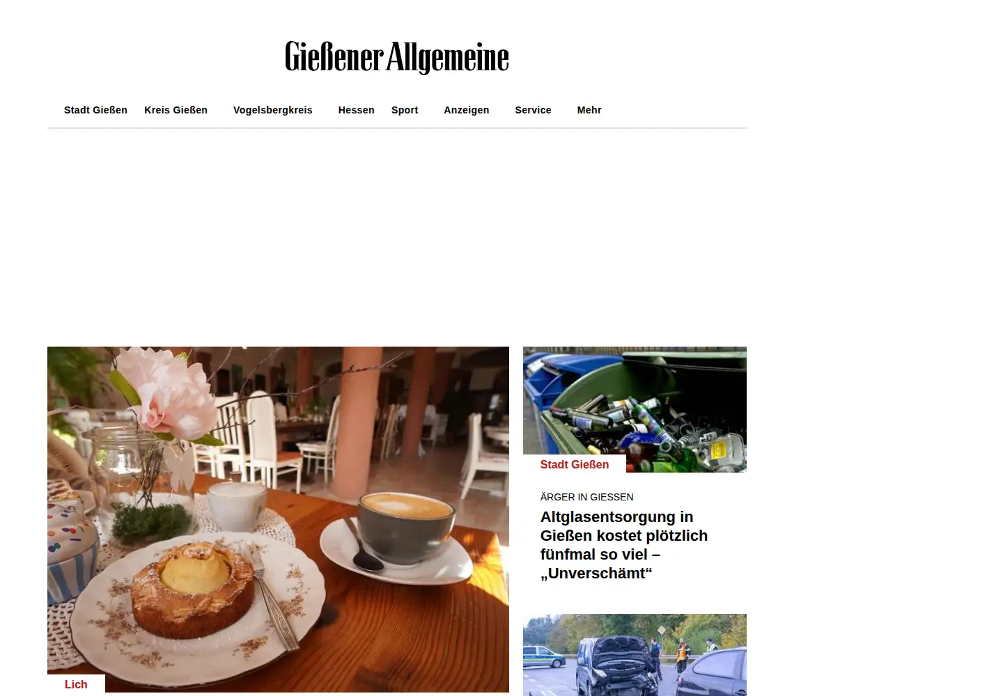 Screenshot of giessener-allgemeine.de