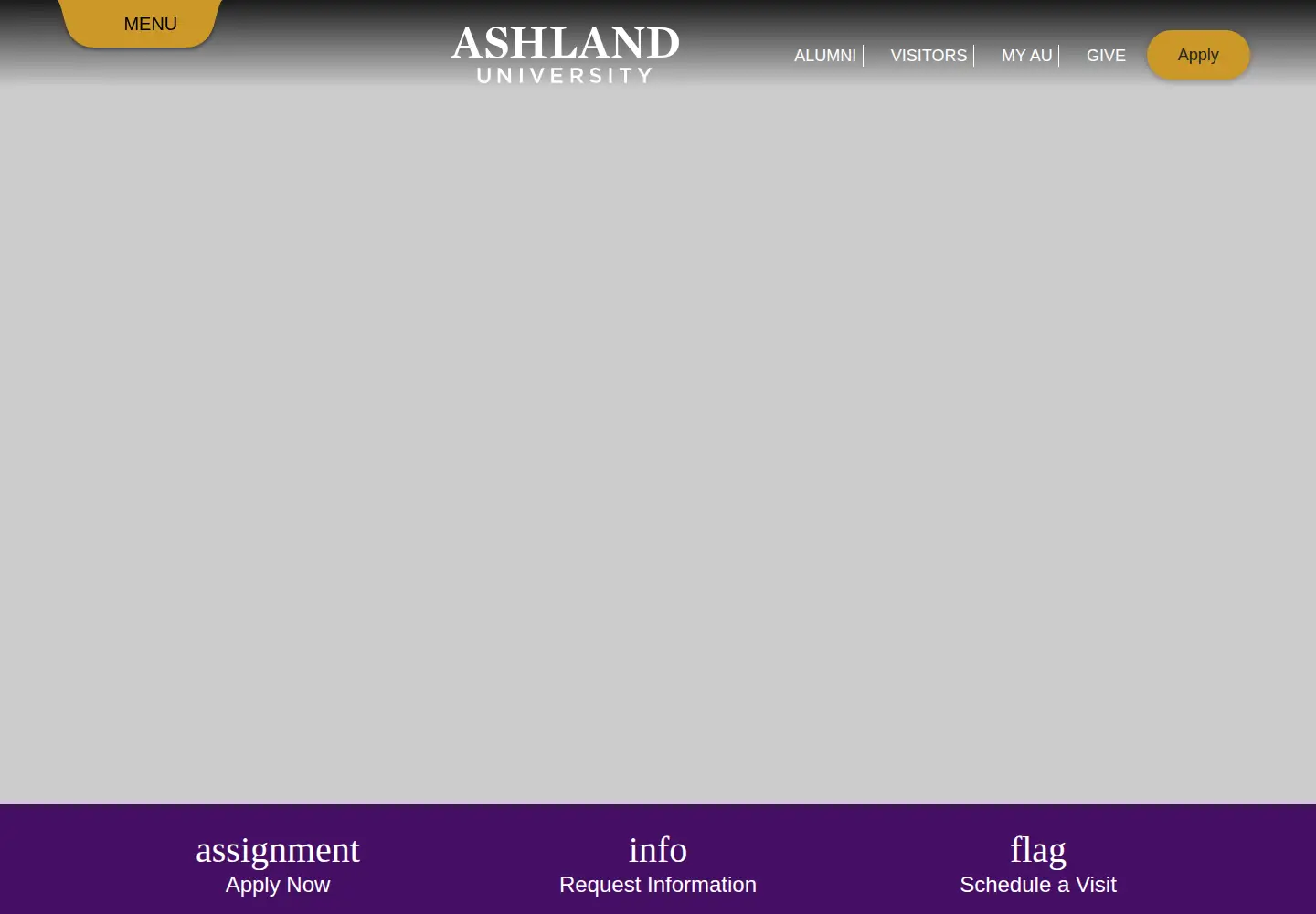 Screenshot of ashland.edu