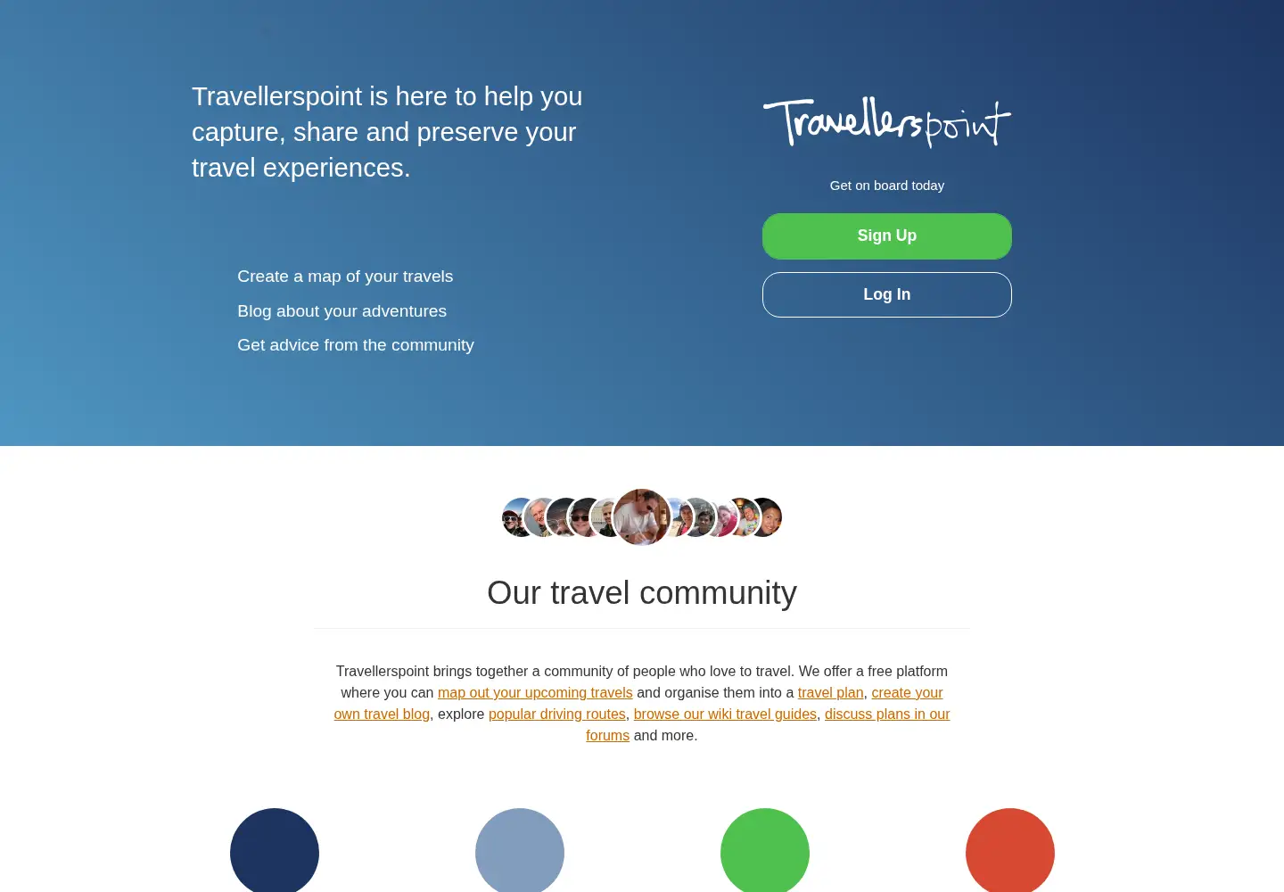 Screenshot of travellerspoint.com