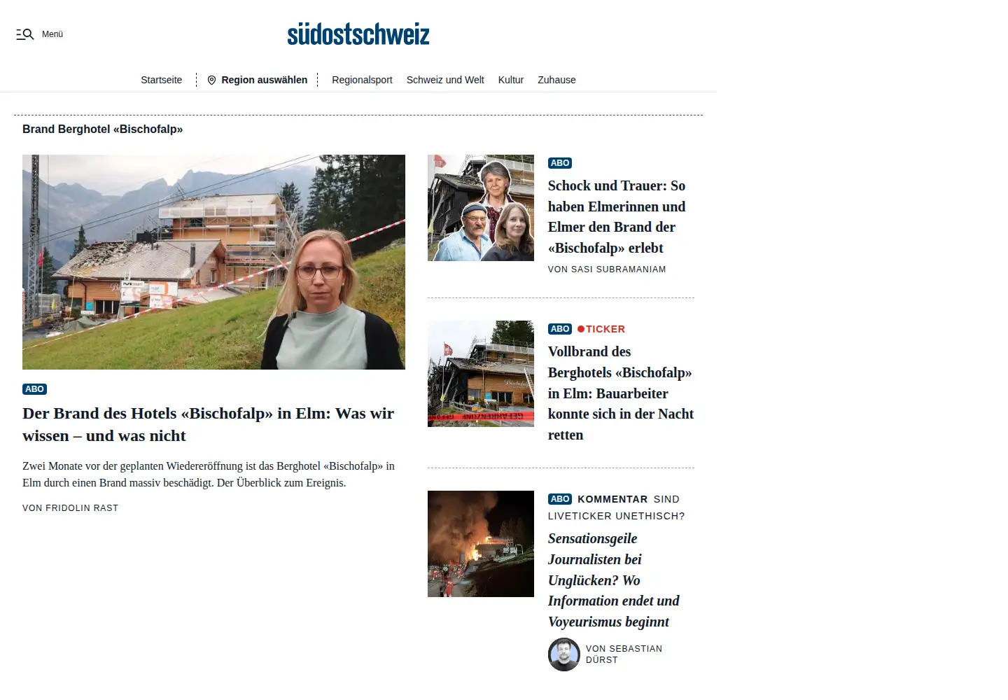 Screenshot of suedostschweiz.ch