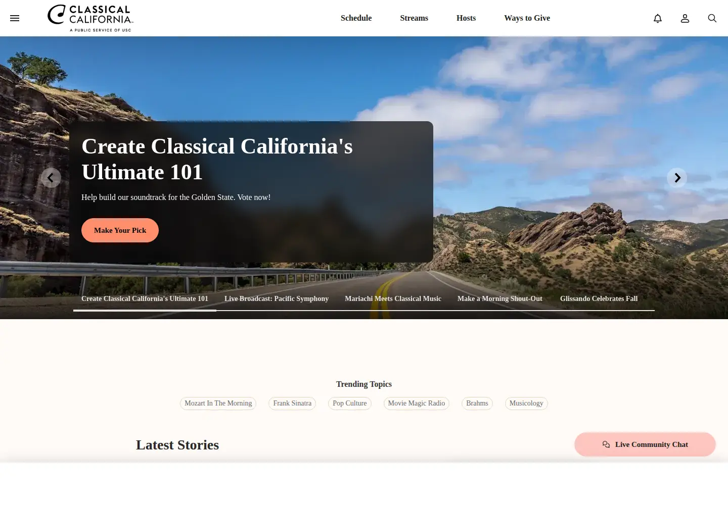 Screenshot of kusc.org