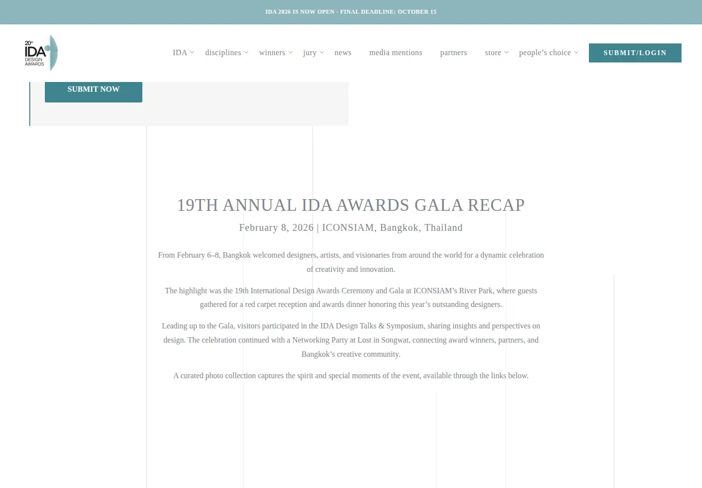 Screenshot of idesignawards.com