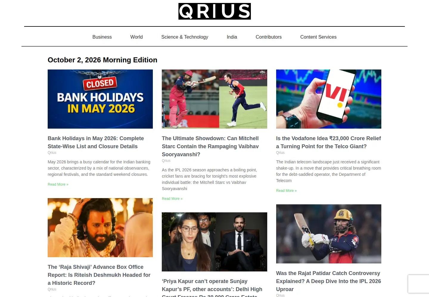 Screenshot of qrius.com