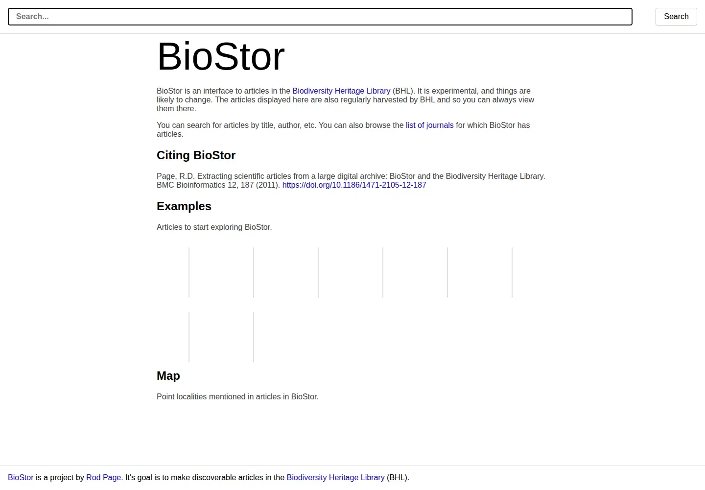 Screenshot of biostor.org