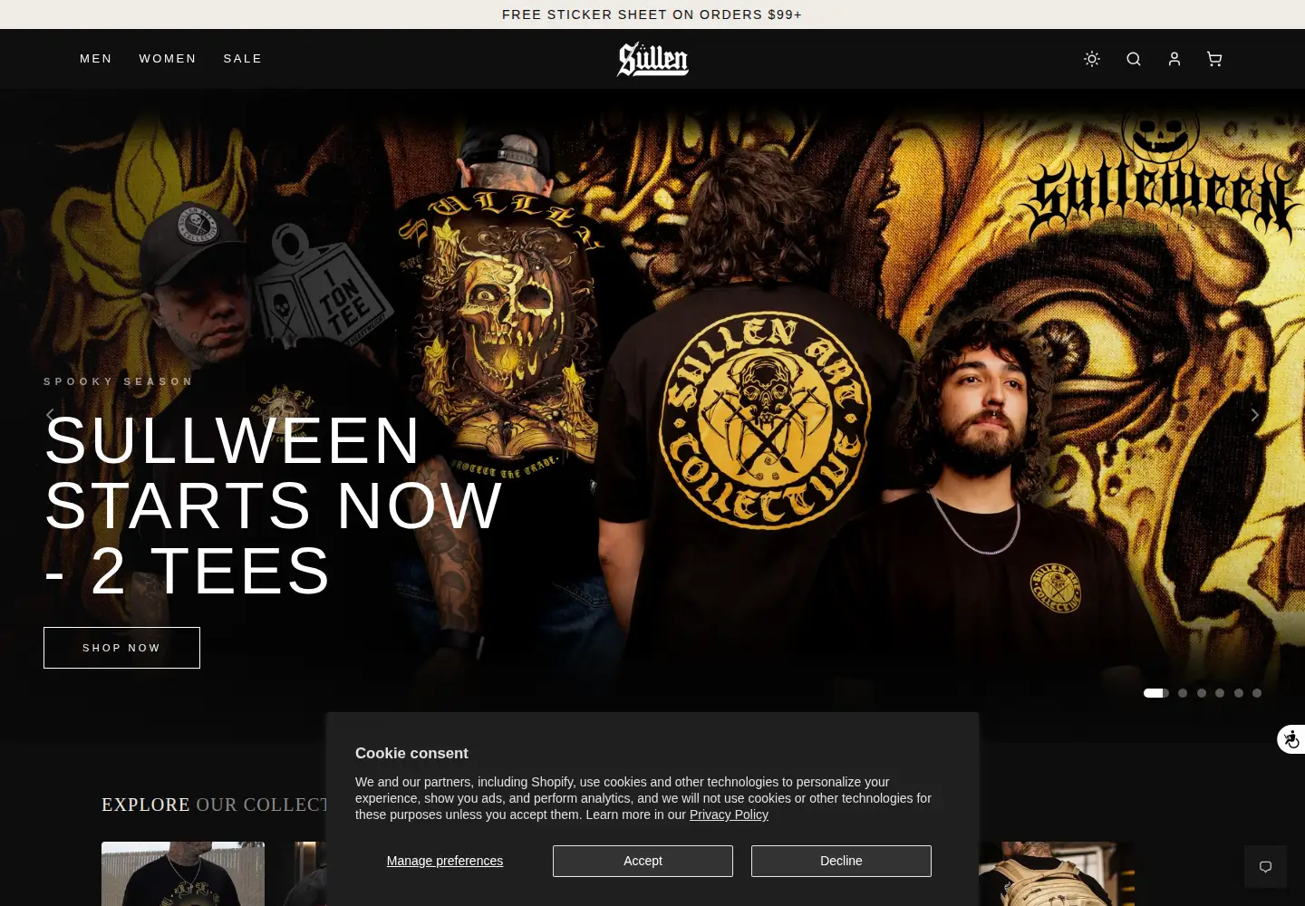 Screenshot of sullenclothing.com