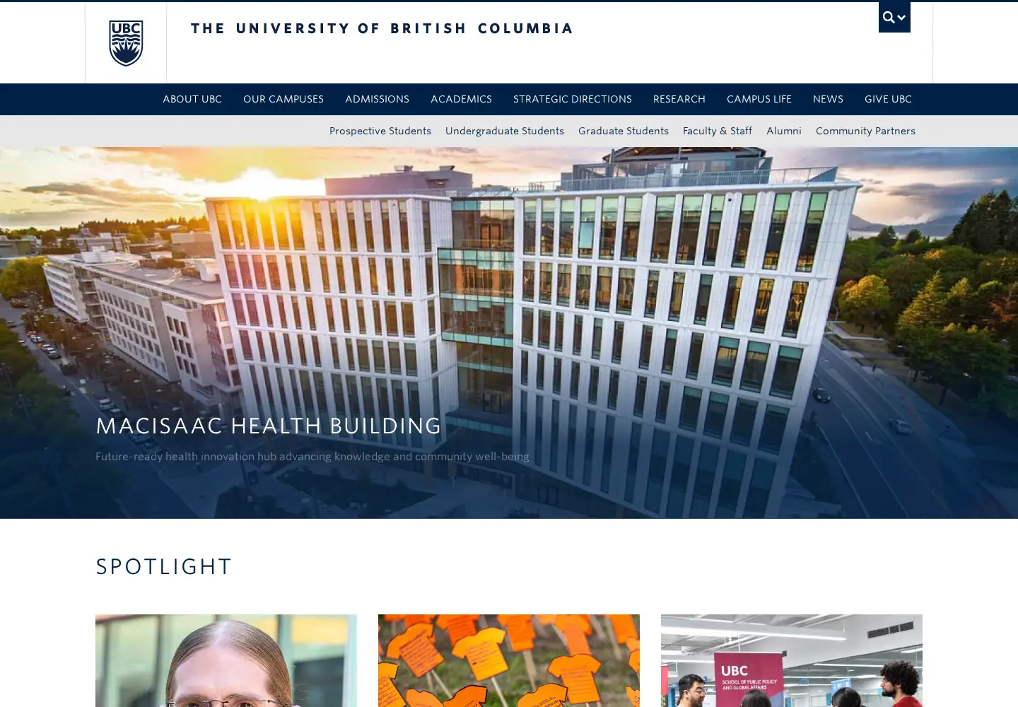 Screenshot of ubc.ca