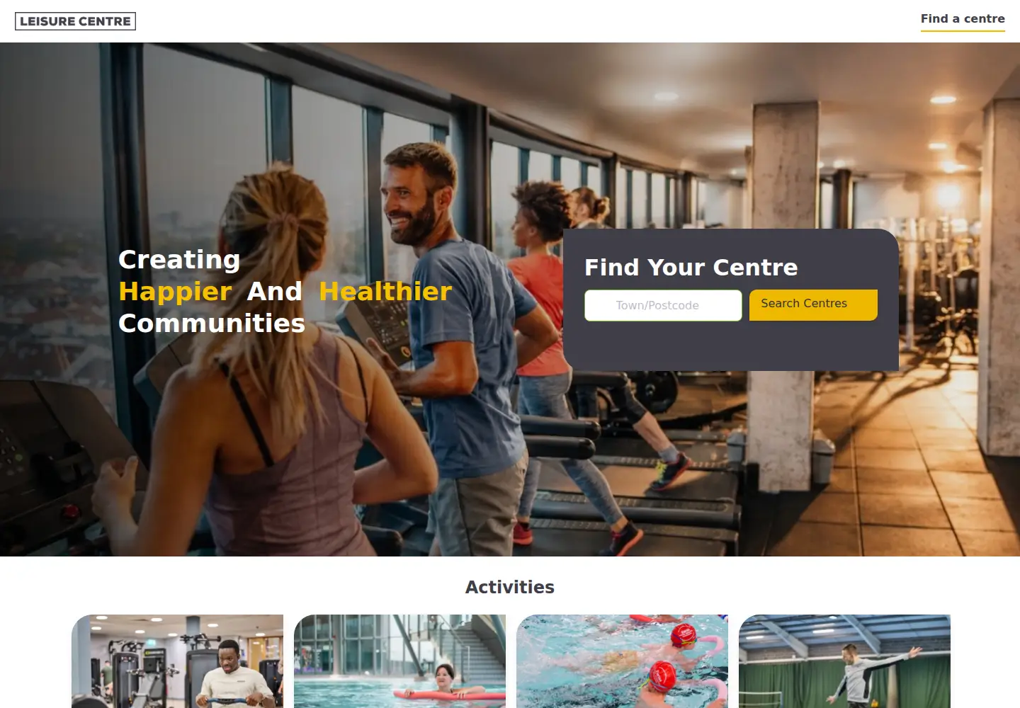 Captured homepage of leisurecentre.com in the current scan