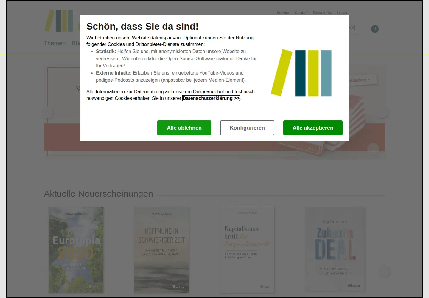 Screenshot of oekom.de