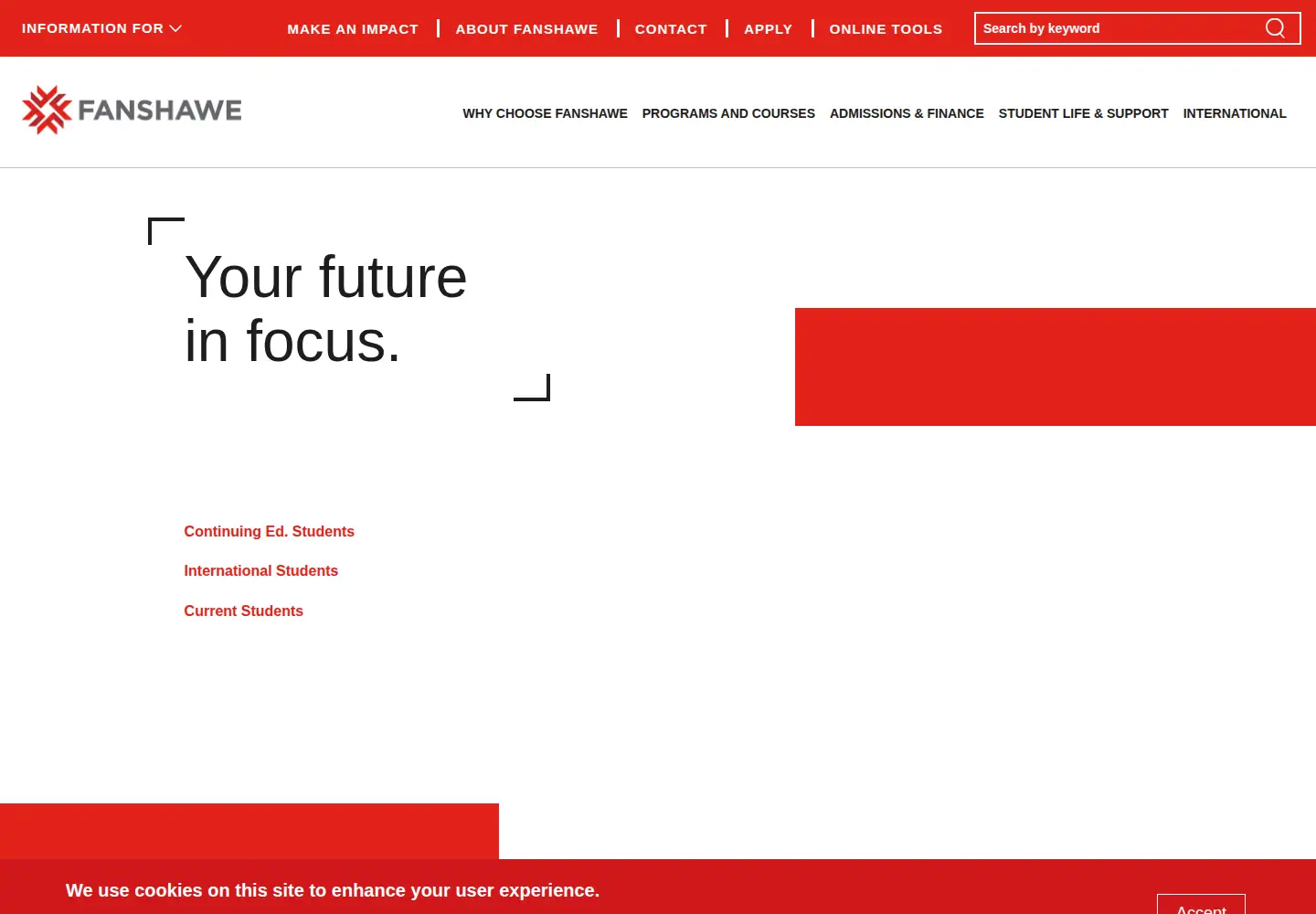 Screenshot of fanshawec.ca