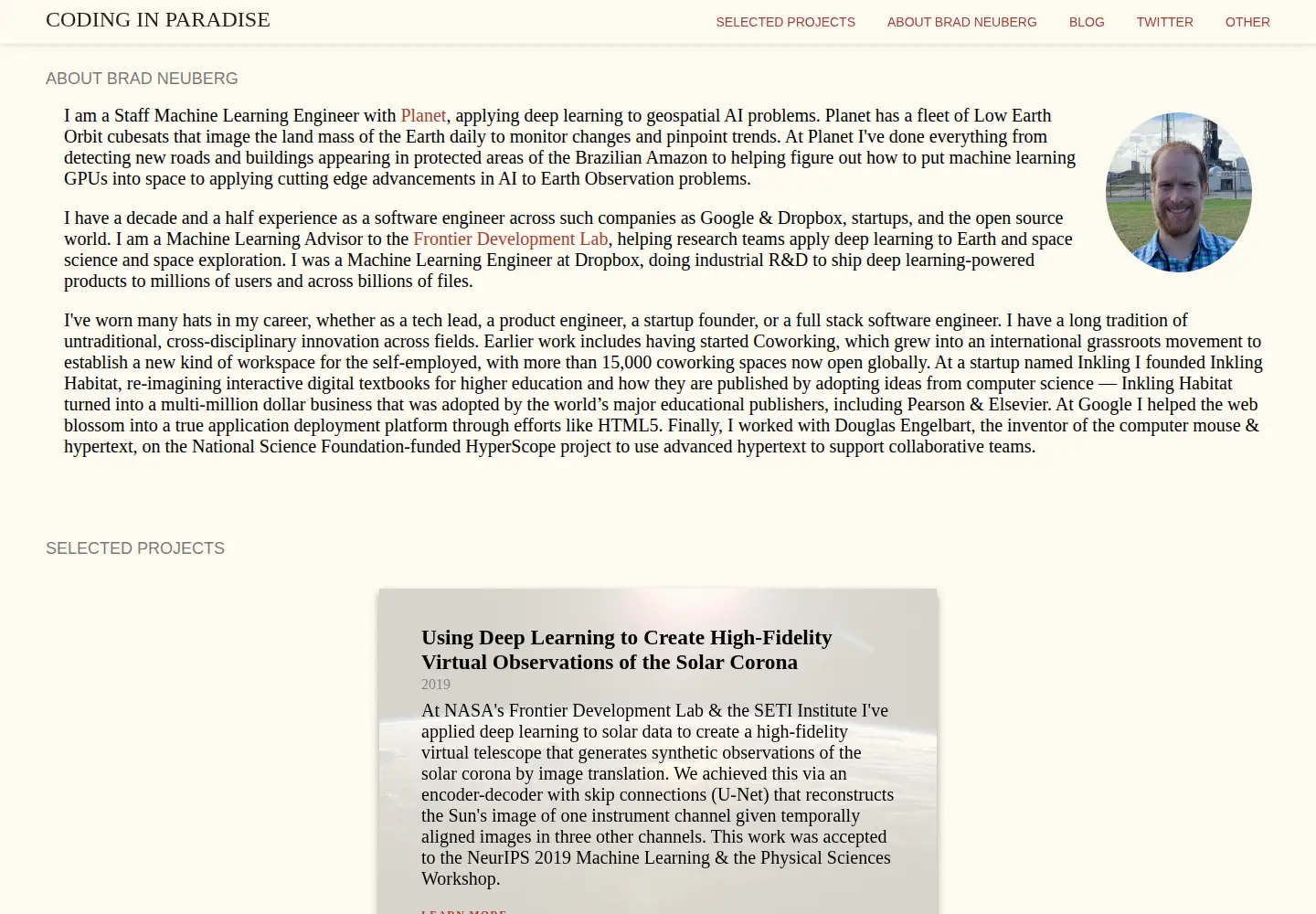 Screenshot of codinginparadise.org