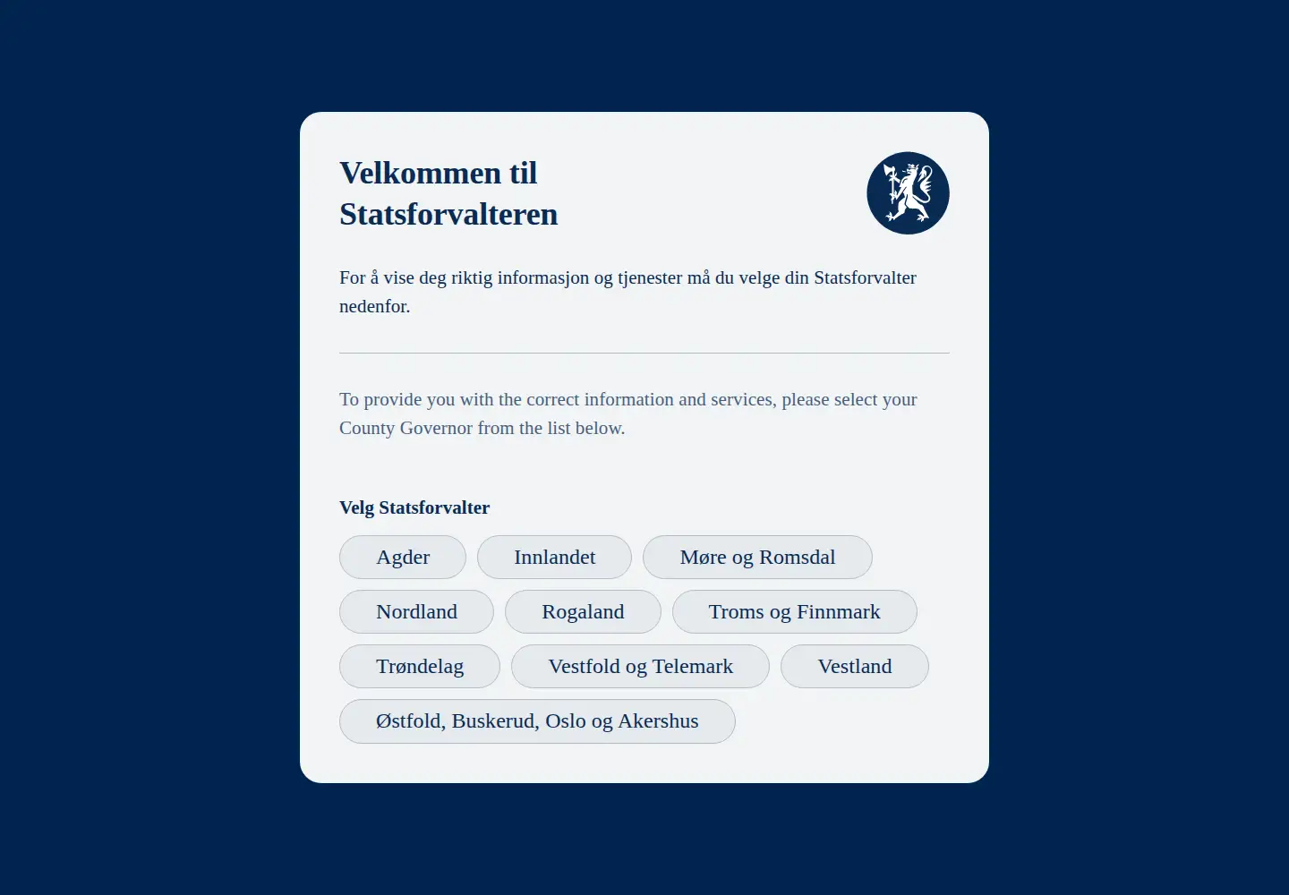 Screenshot of fylkesmannen.no