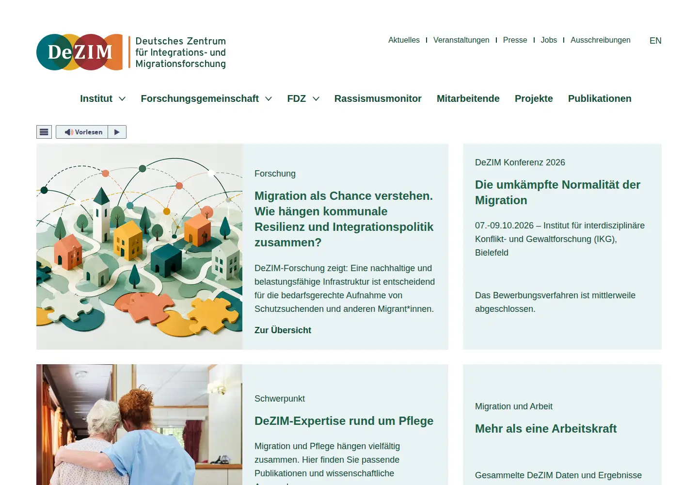 Screenshot of dezim-institut.de