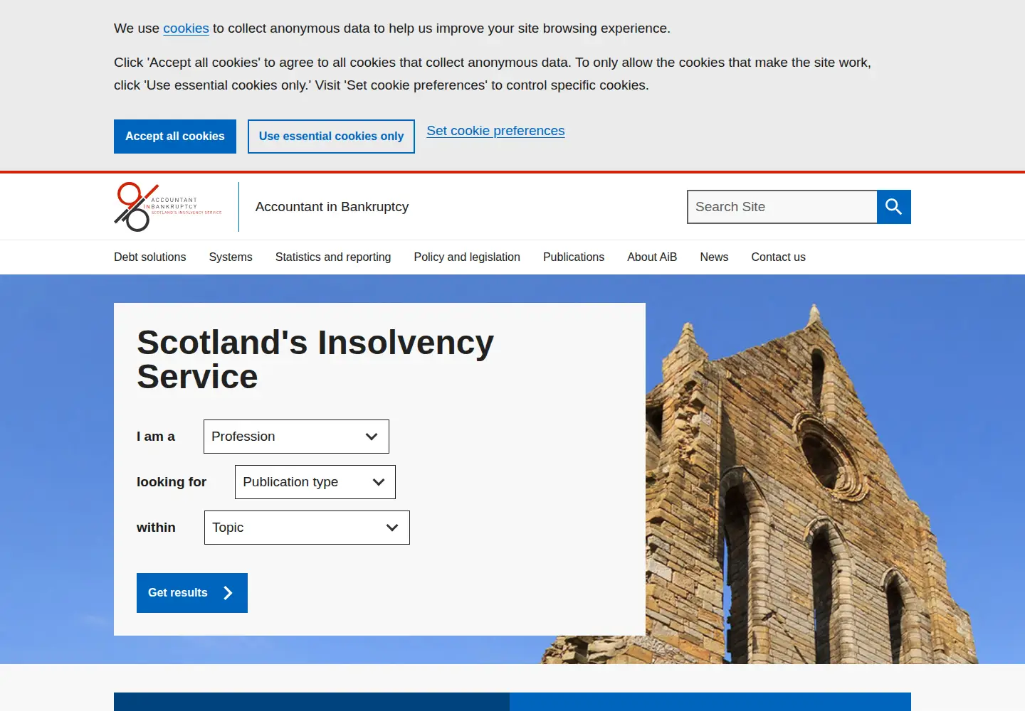 Screenshot of aib.gov.uk