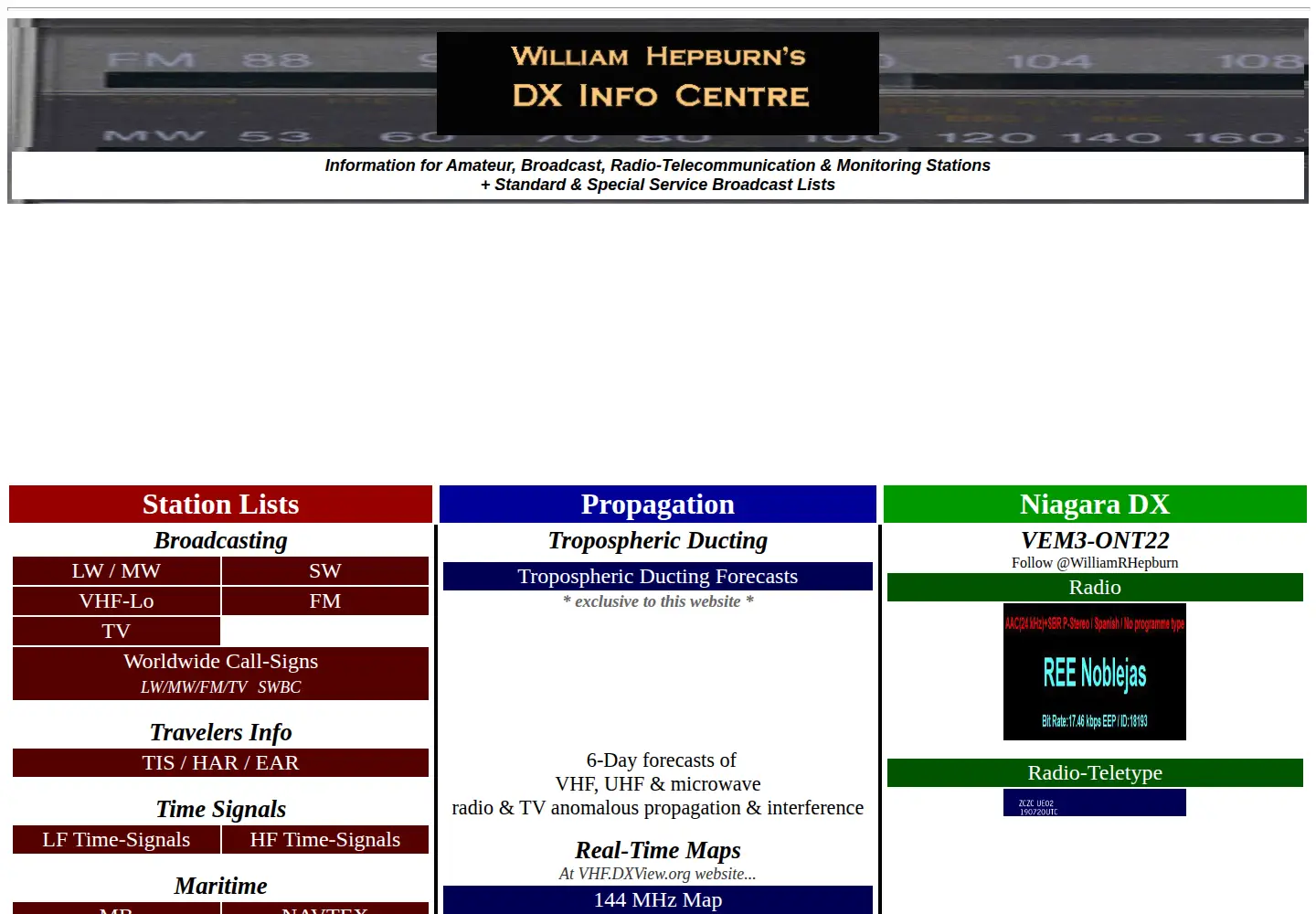 Screenshot of dxinfocentre.com