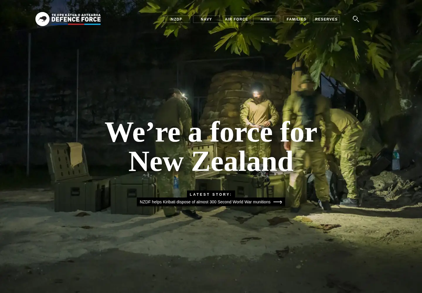 Screenshot of nzdf.mil.nz