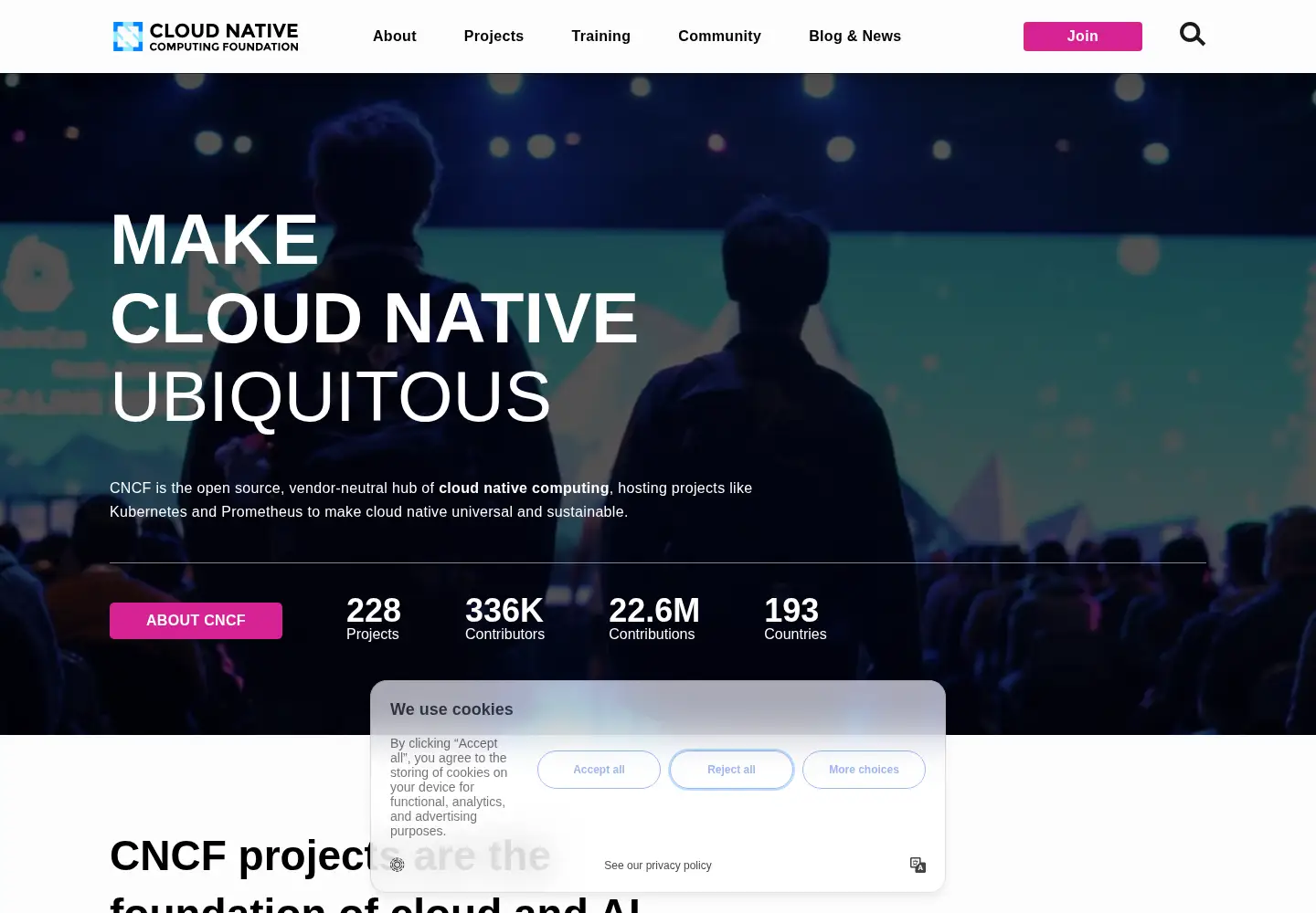 Screenshot of cncf.io