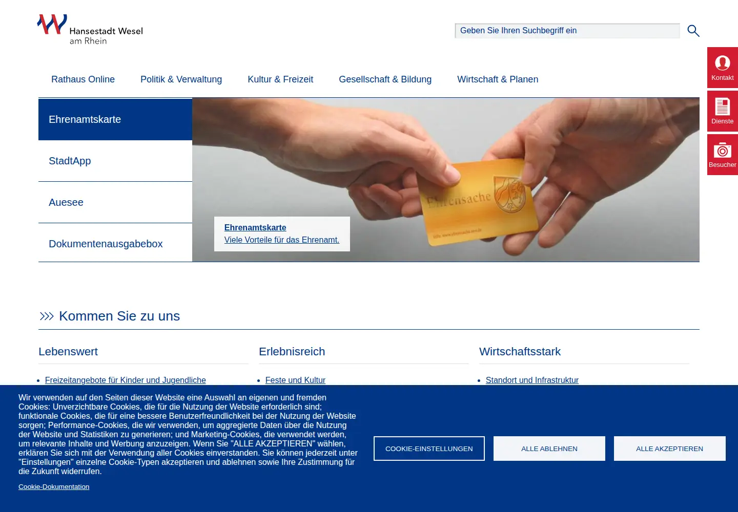 Screenshot of wesel.de