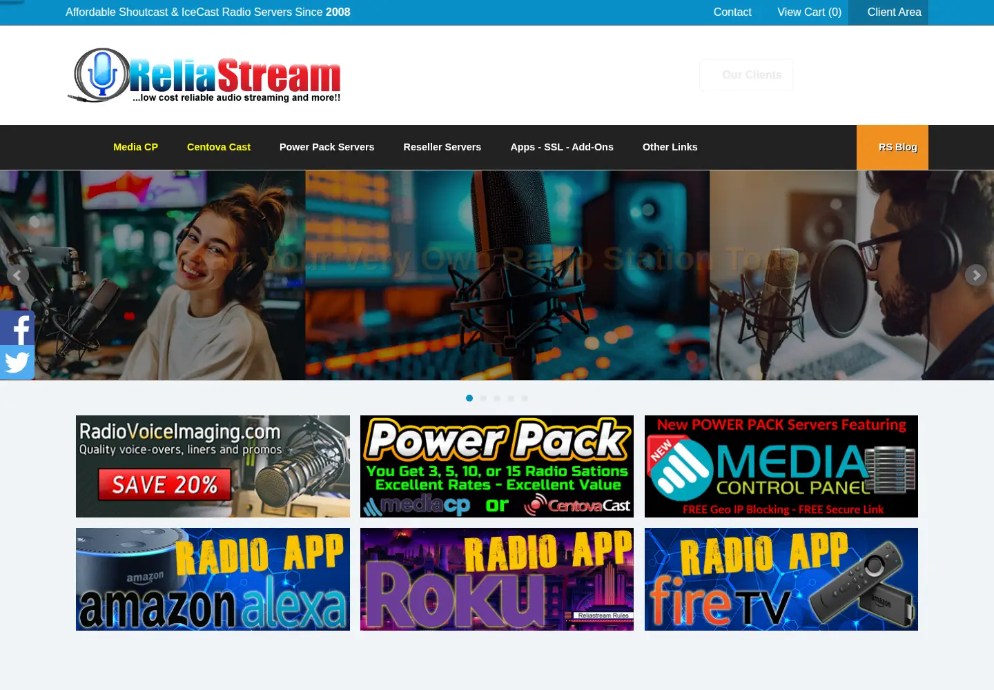 Screenshot of reliastream.com