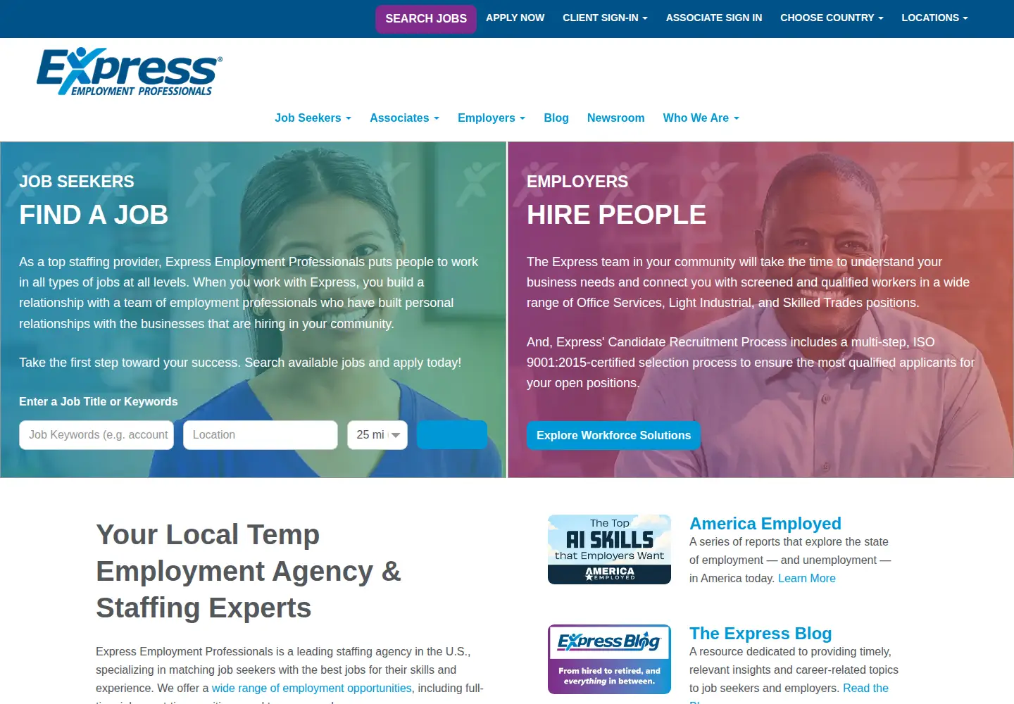 Screenshot of expresspros.com