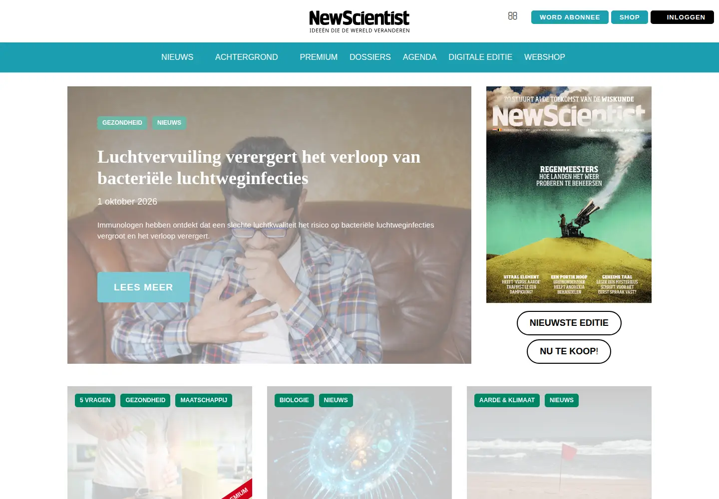 Screenshot of newscientist.nl