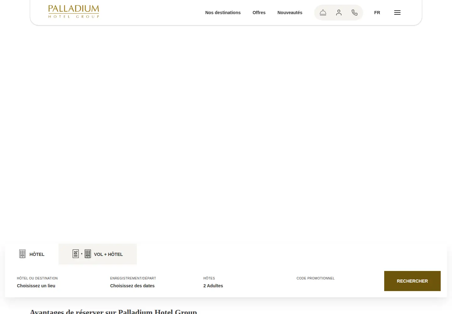 Captured homepage of palladiumhotelgroup.com in the current scan