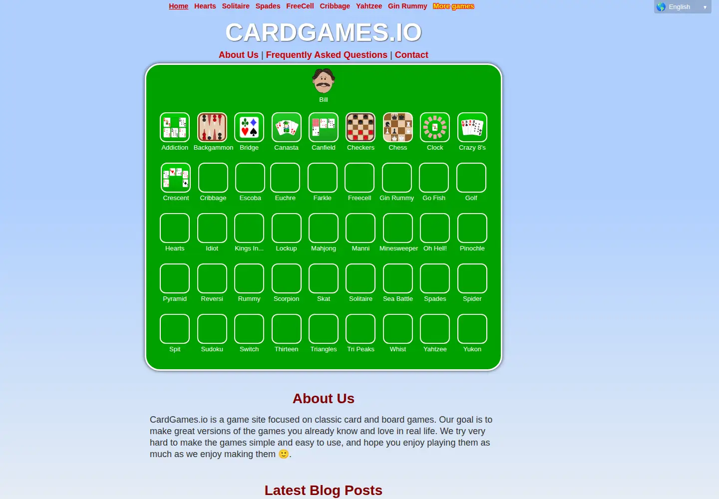 Screenshot of cardgames.io