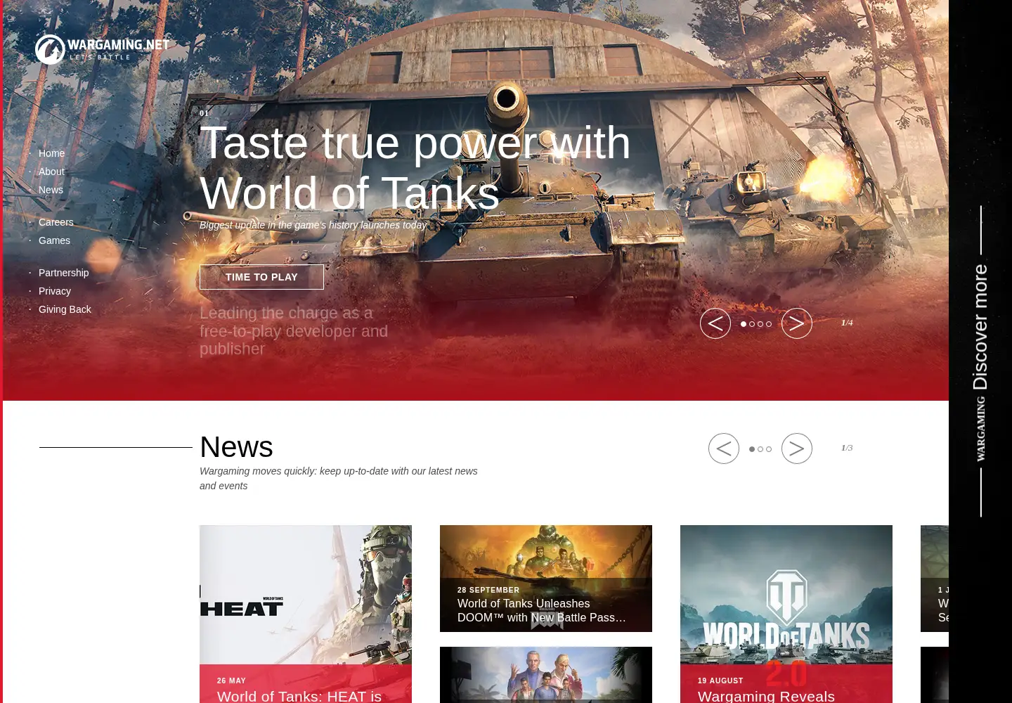 Screenshot of wargaming.com