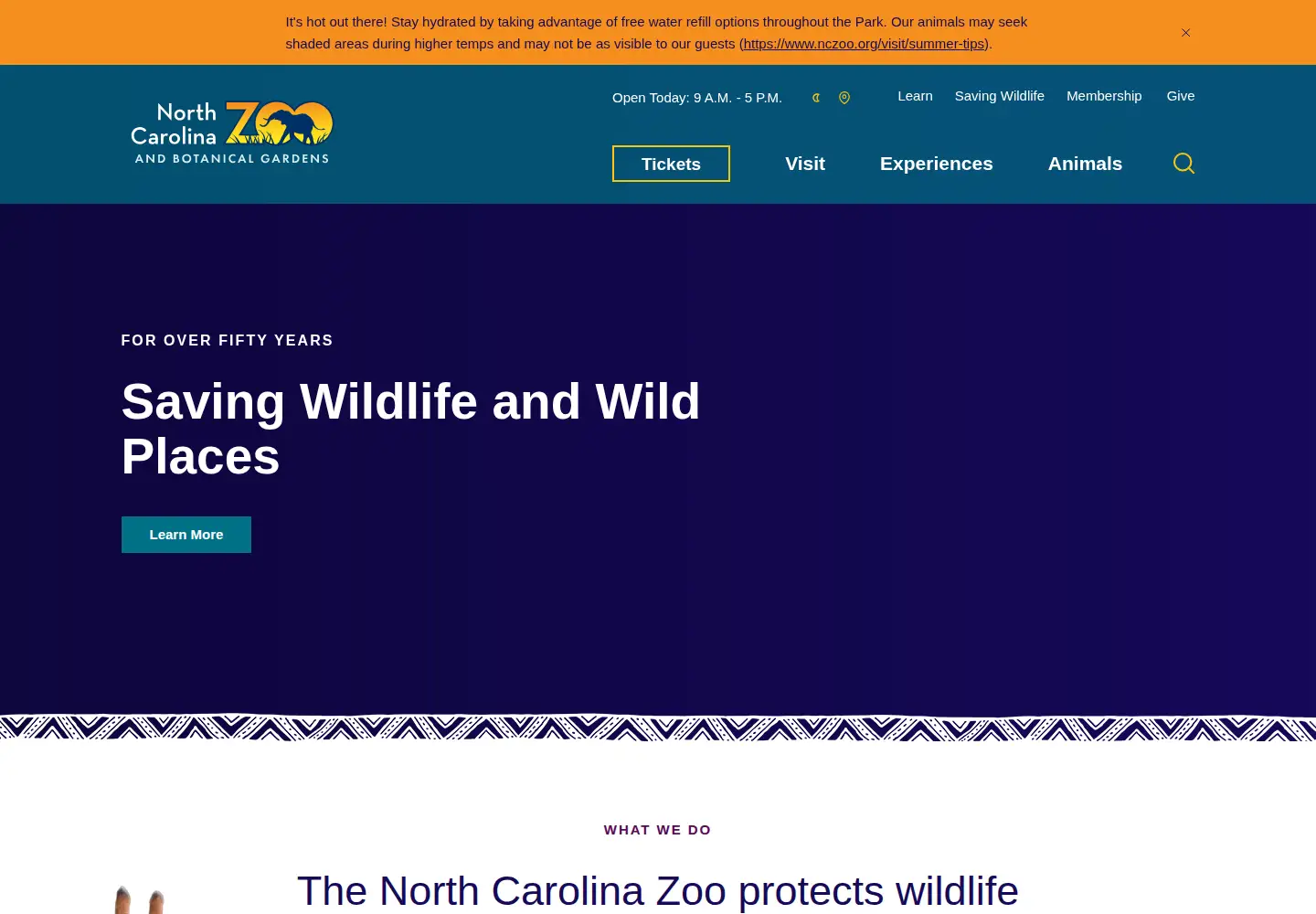 Screenshot of nczoo.org
